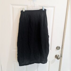 Fridaze 100% Linen Ruched Side Skirt